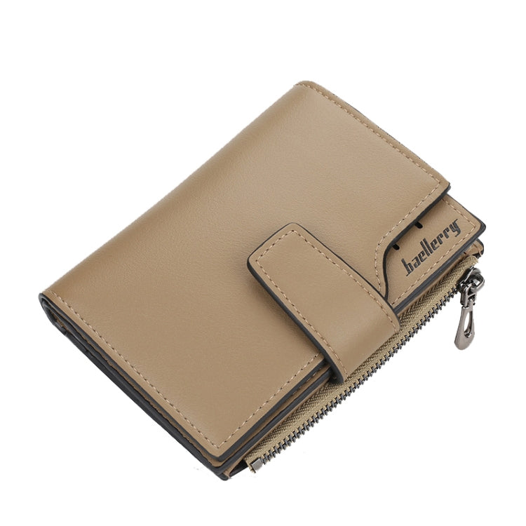 Baellerry N5013 Ladies Cropped Wallet Multi-Card Slot Zipper Buckle Coin Purse, Purple, Navy Blue, Black, Pink, Jujube Red, Gray Green, Grey, Brown, Dark Pink, Light Blue