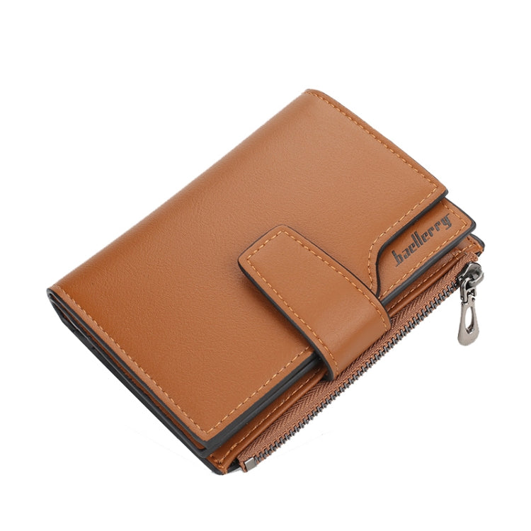 Baellerry N5013 Ladies Cropped Wallet Multi-Card Slot Zipper Buckle Coin Purse, Purple, Navy Blue, Black, Pink, Jujube Red, Gray Green, Grey, Brown, Dark Pink, Light Blue
