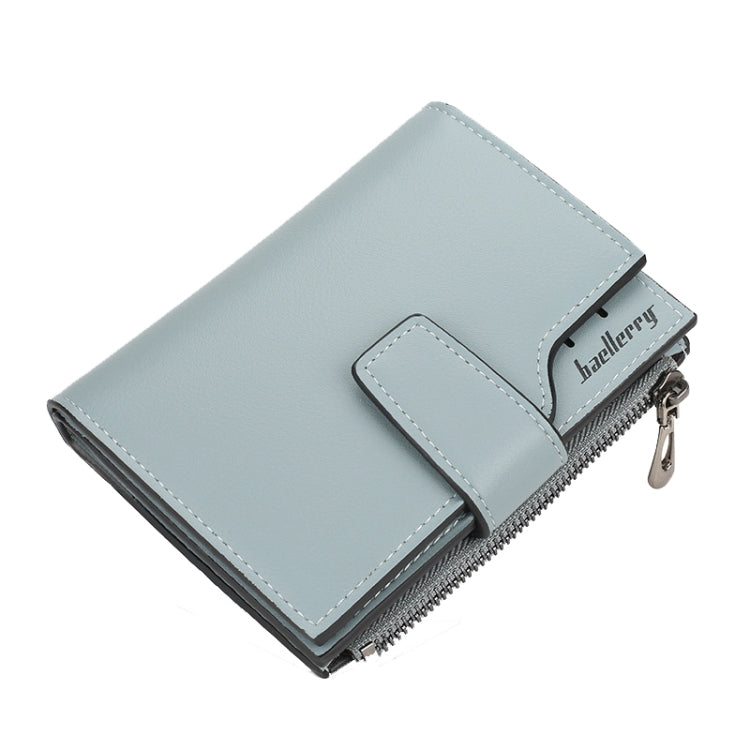Baellerry N5013 Ladies Cropped Wallet Multi-Card Slot Zipper Buckle Coin Purse, Purple, Navy Blue, Black, Pink, Jujube Red, Gray Green, Grey, Brown, Dark Pink, Light Blue