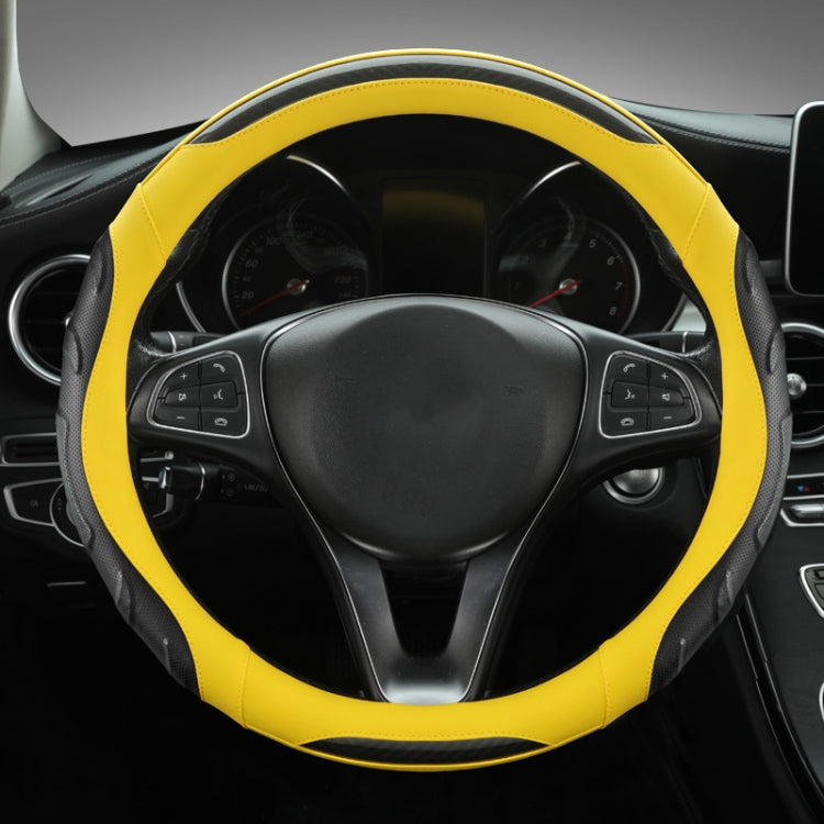 Leather Carbon Fiber Stitching Car Steering Wheel Set, Diameter:, 38cm
