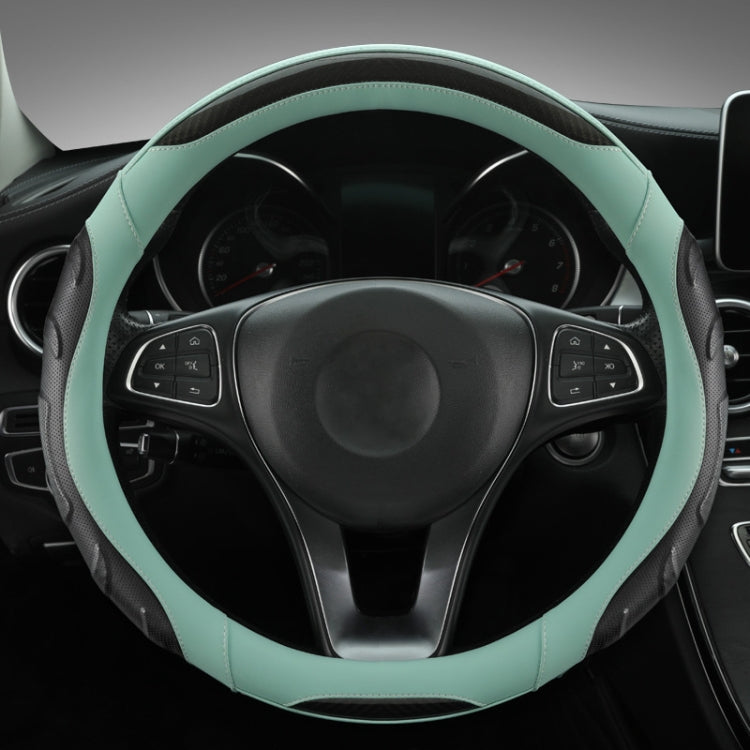 Leather Carbon Fiber Stitching Car Steering Wheel Set, Diameter:, 38cm