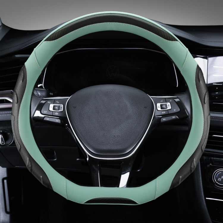 Leather Carbon Fiber Stitching Car Steering Wheel Set, Diameter:, 38cm