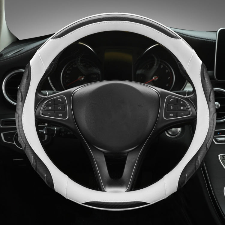 Leather Carbon Fiber Stitching Car Steering Wheel Set, Diameter:, 38cm