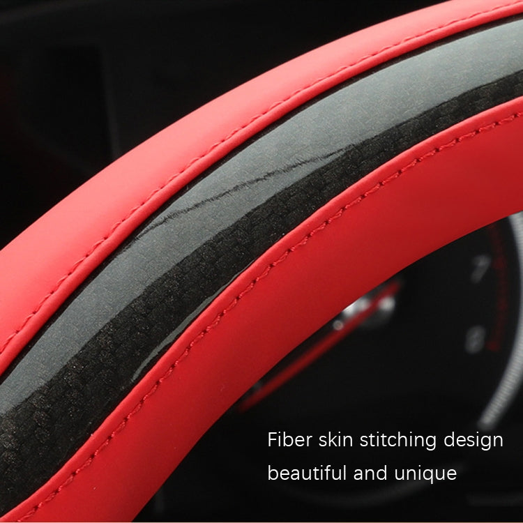 Leather Carbon Fiber Stitching Car Steering Wheel Set, Diameter:, 38cm