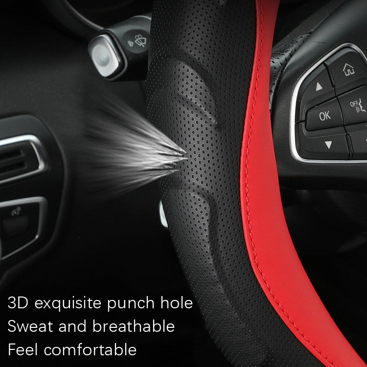 Leather Carbon Fiber Stitching Car Steering Wheel Set, Diameter:, 38cm