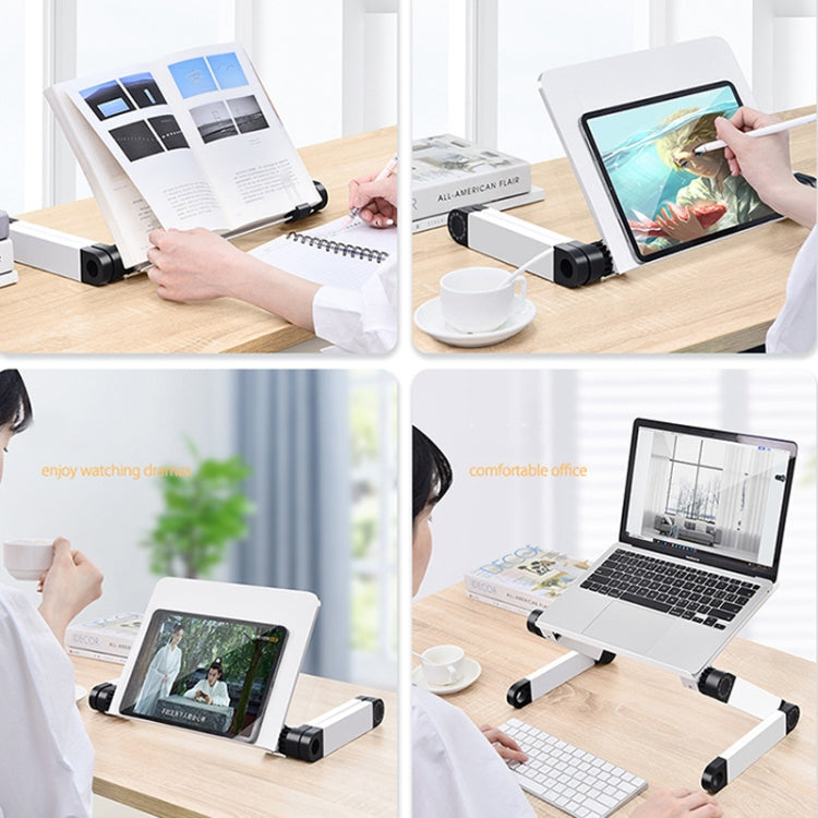 L03 Adjustable Lifting Reading Rack Book Holder Laptop Stand,Style:, Double Section Black, Double Section White, Single Section Black, Single Section White