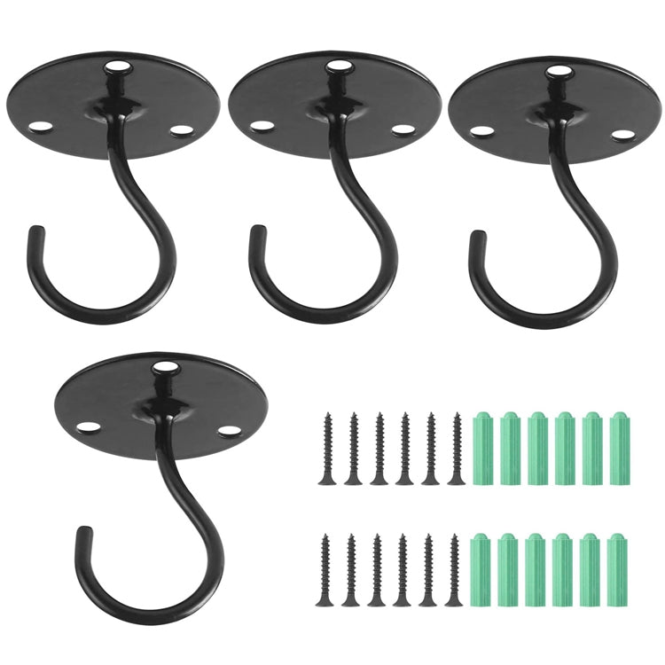 4 PCS Iron Ceiling Hook Balcony Flower Basket Hook Wall Clothes Hook