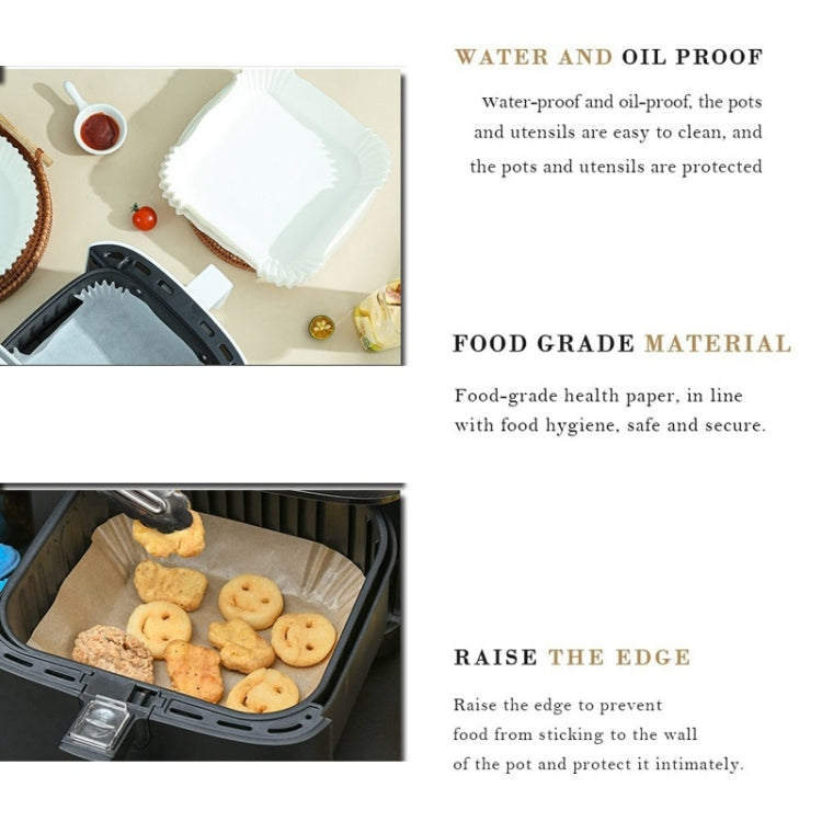 50pcs / Box Air Fryer Liner Baking Oil-absorbing Oil-proof Paper Tray, Normal Color 50 PCS, White 50 PCS