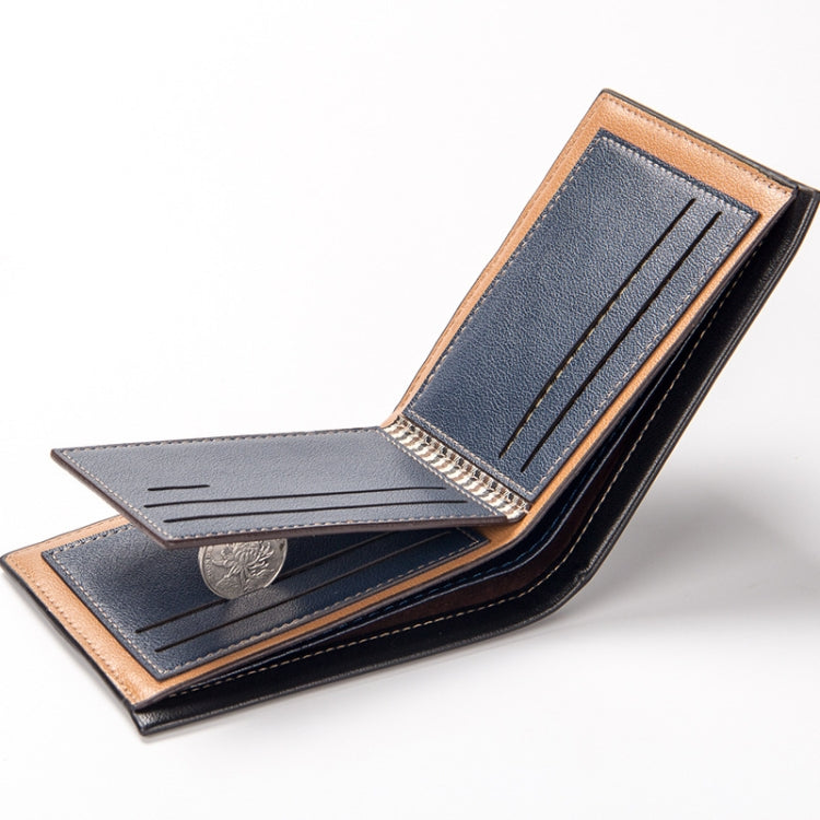 Baellerry KL017 Casual Short Embossed Wallet Horizontal Wallet For Men, Blue, Dark Brown, Light Coffee