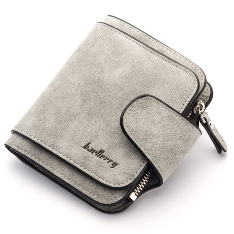 Baellerry Ladies Buckle Nubuck Leather Coin Purse Cute Small Fresh Student Wallet, Black, Rose Red, Light Blue, Brown, Light Pink, Grey, Deep Blue, Bright Red, Dark Red, Soot