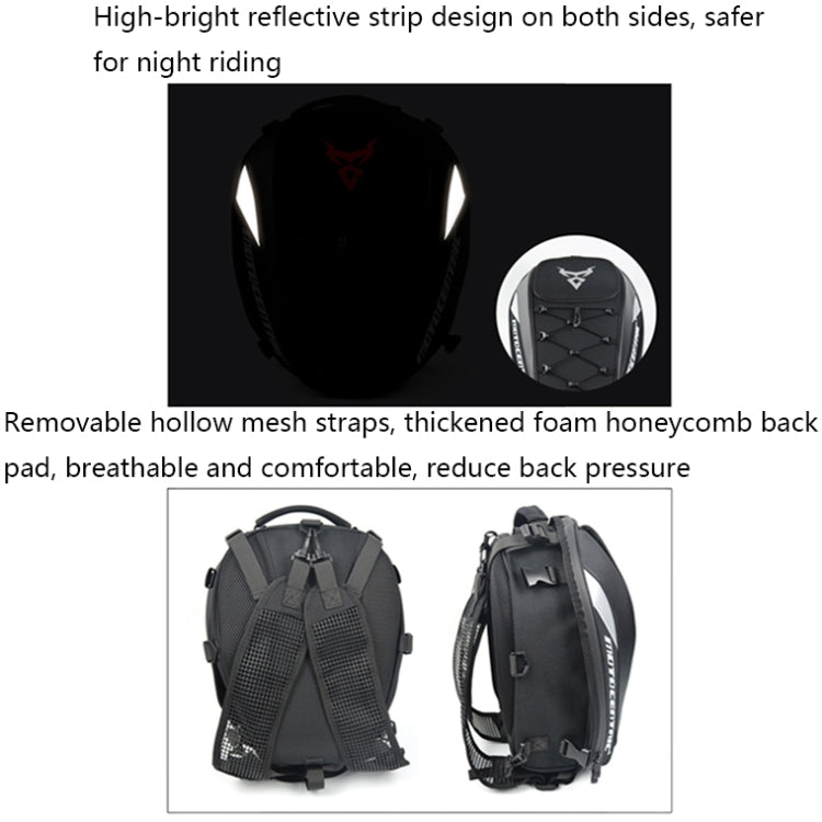 MOTOCENTRIC 11-MC-0102 Motorcycle Rear Seat Helmet Bag, Red, Blue, Green, Gray