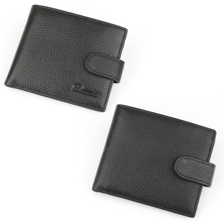 Anti-Theft Brush RFID Men Wallet Short Strap Button Multi-Card Layer Men Wallet, 965013, K-8006