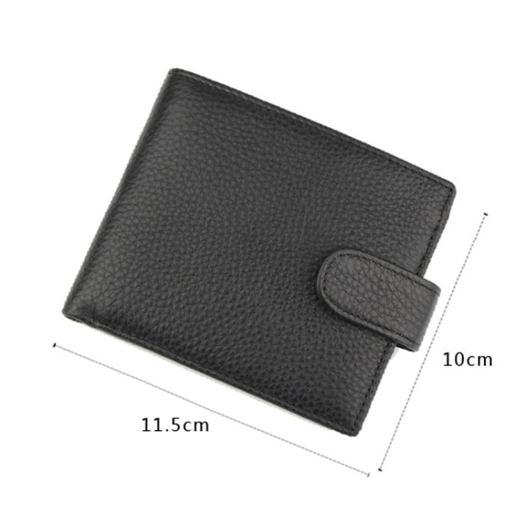 Anti-Theft Brush RFID Men Wallet Short Strap Button Multi-Card Layer Men Wallet, 965013, K-8006
