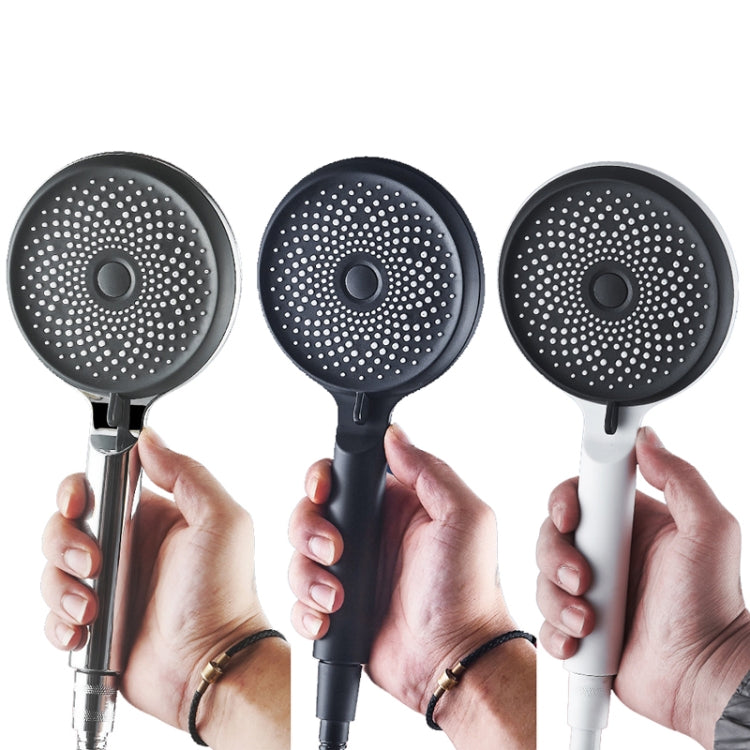 Home Handheld Silicone Supercharged Shower Nozzle, Style:, White, Black, Silver, White+Soft Tube+Space Aluminum Seat, Black+Soft Tube+Space Aluminum Seat, Silver+Soft Tube+Space Aluminum Seat