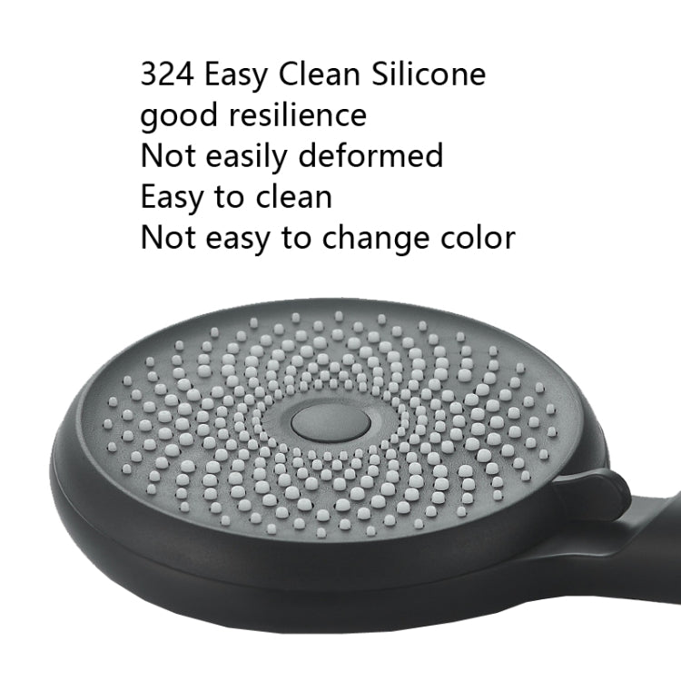 Home Handheld Silicone Supercharged Shower Nozzle, Style:, White, Black, Silver, White+Soft Tube+Space Aluminum Seat, Black+Soft Tube+Space Aluminum Seat, Silver+Soft Tube+Space Aluminum Seat