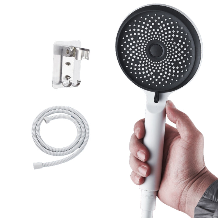 Home Handheld Silicone Supercharged Shower Nozzle, Style:, White, Black, Silver, White+Soft Tube+Space Aluminum Seat, Black+Soft Tube+Space Aluminum Seat, Silver+Soft Tube+Space Aluminum Seat
