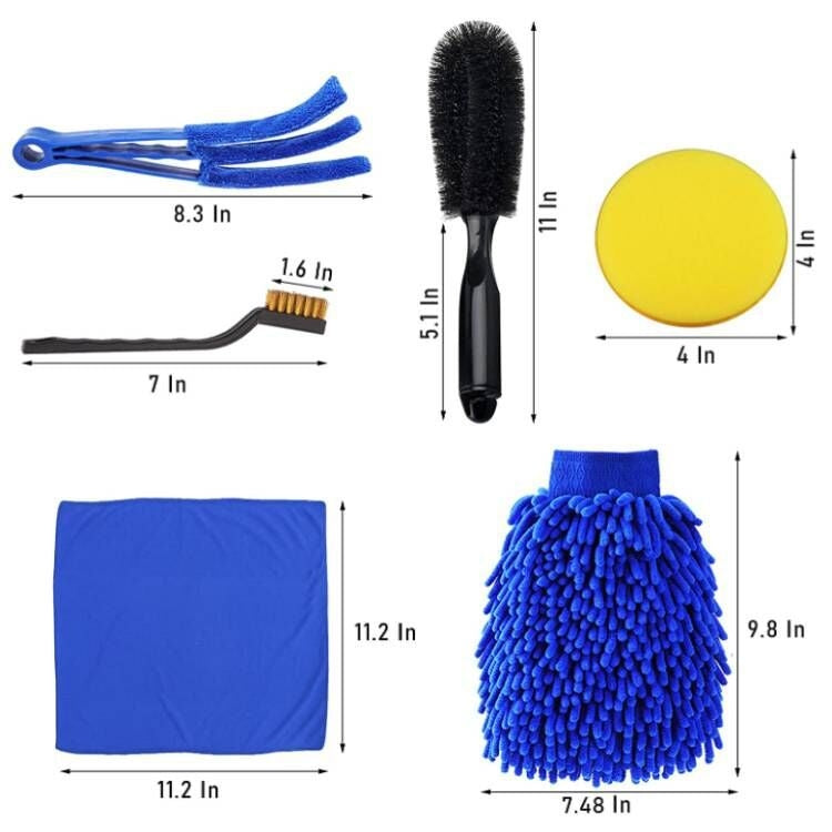 Car Cleaning Brush Wax Sponge Car Wash Tool Brush, 15 PCS / Set