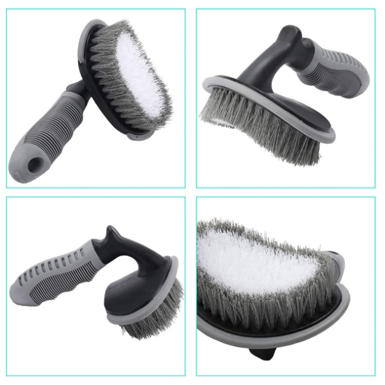 Car Wash Tool Brush Car Tires Brush Double Strand Wheel Brush, 12 PCS / Set Gray