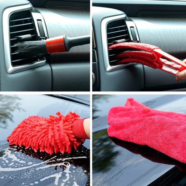 16 PCS / Set Car Washing Tool Brush Drill Cleaning Brush Tire Cleaning Floor Brush, 16 PCS / Set Red, 16 PCS / Set Blue