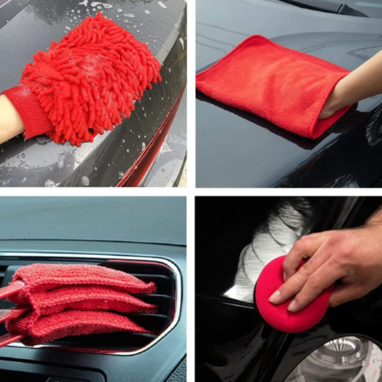 16 PCS / Set Car Washing Tool Brush Drill Cleaning Brush Tire Cleaning Floor Brush, 16 PCS / Set Red, 16 PCS / Set Blue