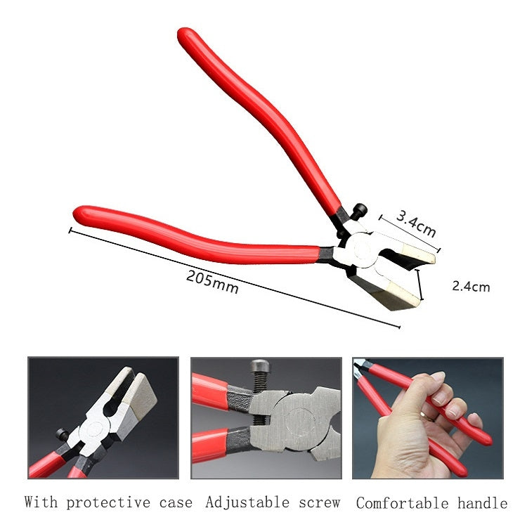 Glass Pliers Strong Pliers Tile Opener Breaking Pliers, Arc (8 Inch)