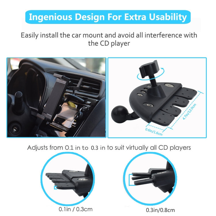 Automobiles CD Port Mobile Phone Tablet Universal Bracket, Specification:, Used Within 12 inch Yellow, Used Within 12 inch Gray, Used Within 15 inch