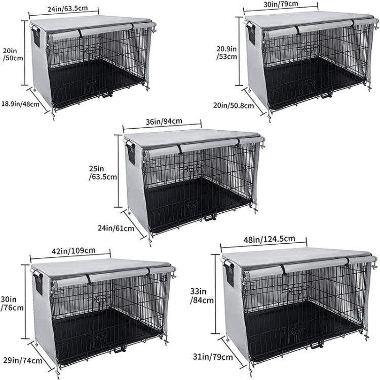 Oxford Cloth Pet Cage Cover Outdoor Furniture Dustproof Rainproof Sunscreen Cover, 63.5x48x50cm, 79x50.8x53cm, 94x61x63.5cm, 109x74x76cm, 124.5x79x84cm