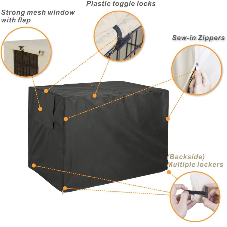 Oxford Cloth Pet Cage Cover Outdoor Furniture Dustproof Rainproof Sunscreen Cover, 63.5x48x50cm, 79x50.8x53cm, 94x61x63.5cm, 109x74x76cm, 124.5x79x84cm