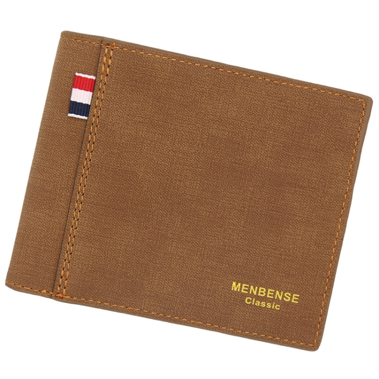 MenBense Frosted PU Short Large Capacity Fashion Retro Three Fold Bag Men Wallet, Black, Navy, Dark Brown, Light-Light