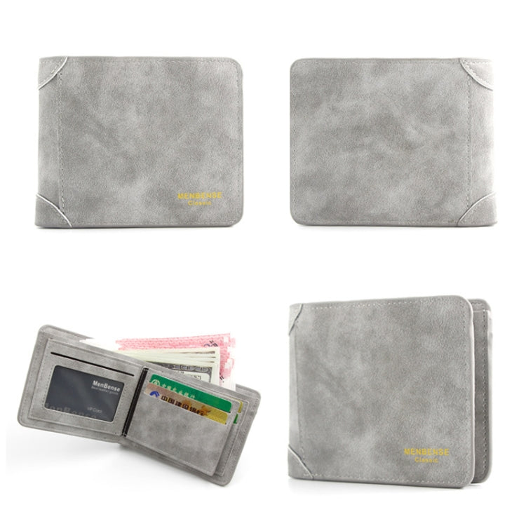 Menbense Matte Short Large Capacity Fashion Casual Adapter Male Wallet, Light Grey, Navy Blue, Black, Dark Gray, Light Brown