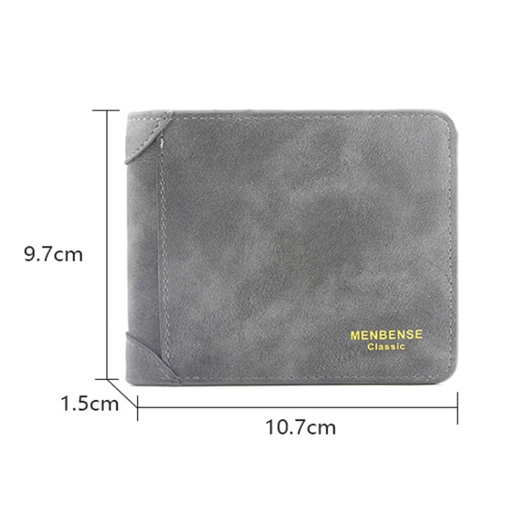 Menbense Matte Short Large Capacity Fashion Casual Adapter Male Wallet, Light Grey, Navy Blue, Black, Dark Gray, Light Brown
