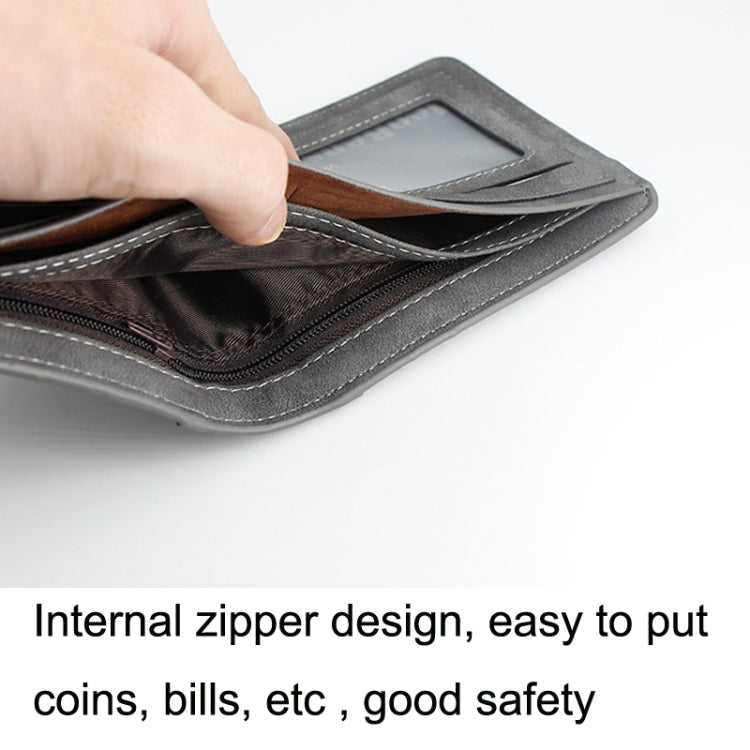 Menbense Matte Short Large Capacity Fashion Casual Adapter Male Wallet, Light Grey, Navy Blue, Black, Dark Gray, Light Brown