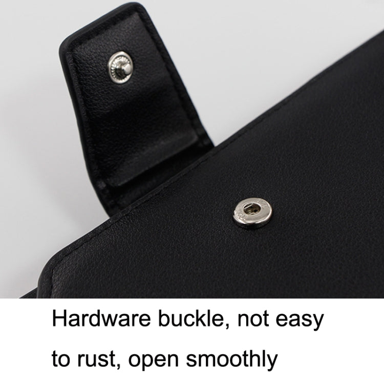Menbense Fashion Business Simple Handbag PU Large Capacity Male Wallet, Black, Dark Brown