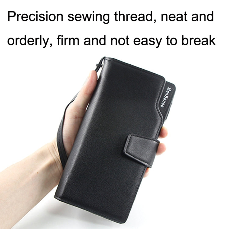 Menbense Fashion Business Simple Handbag PU Large Capacity Male Wallet, Black, Dark Brown