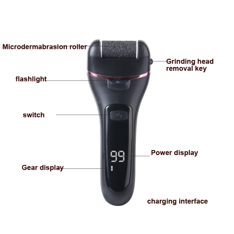 Electric Foot Grinder Digital Display Rechargeable Pedicure Peeling, White, Black, Royal Blue, 10-piece Set White, 10-piece Set Black, 10-piece Set Royal Blue