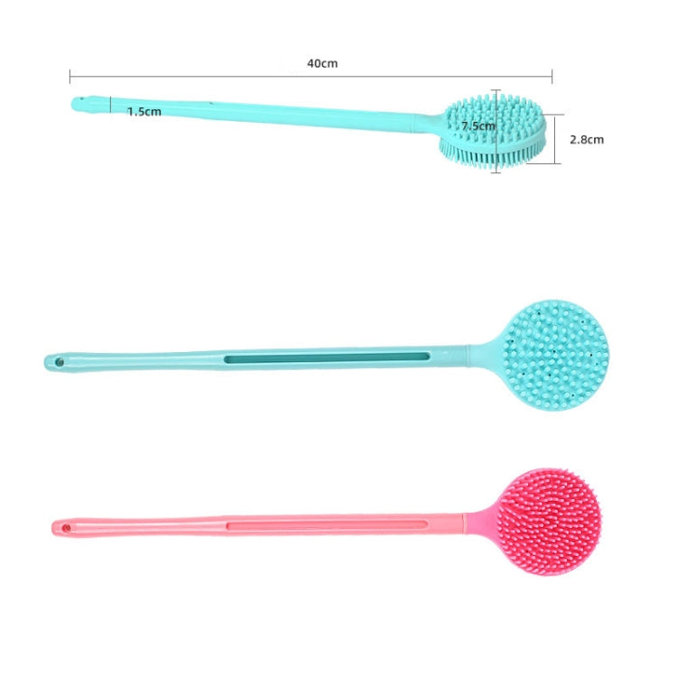 Silicone Massage Long Handle Double Sided Bath Brush, Blue, Pink