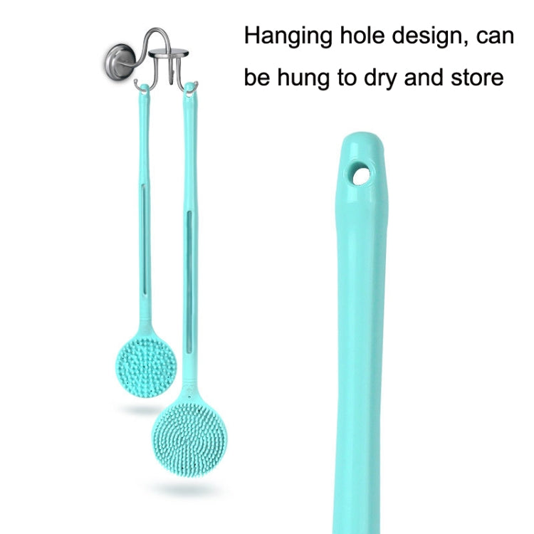 Silicone Massage Long Handle Double Sided Bath Brush, Blue, Pink