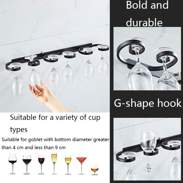 Household Punch-free Red Wine Glass Upside Down Rack, Style:, 3 Slots