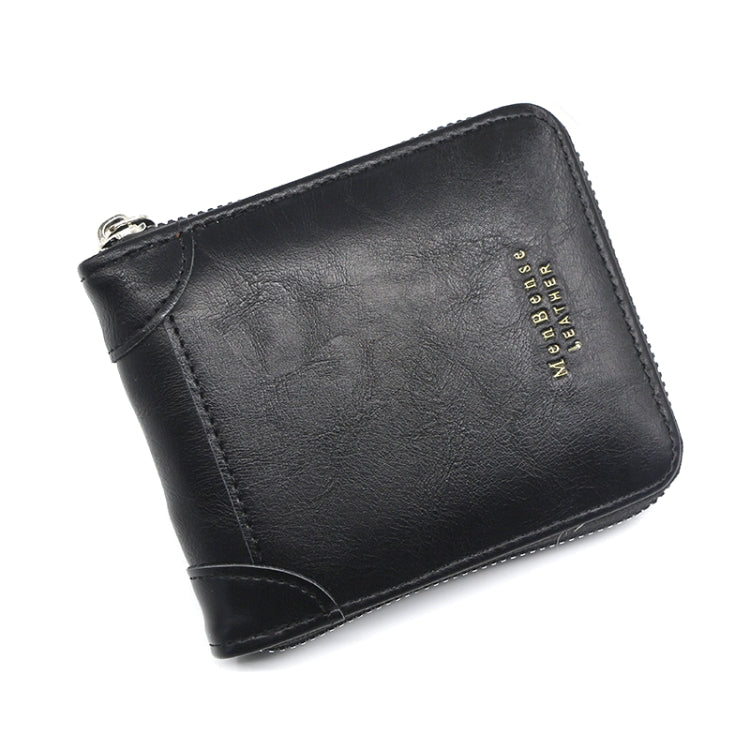 Menbense Casual Fashion Large Capacity Multi-Card Retro Zipper Wallet, Black, Dark Brown, Light Brown