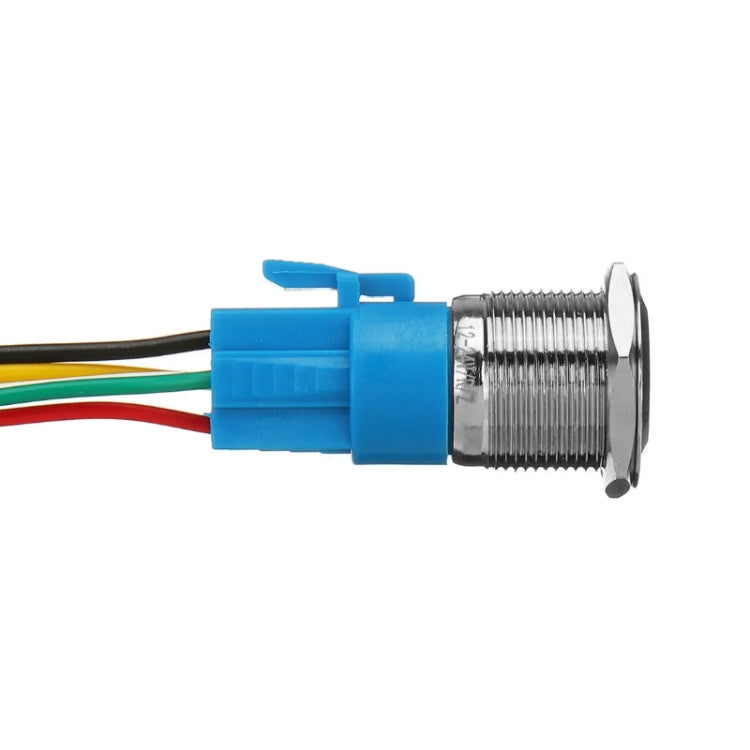 2 PCS 19mm Car Modified Metal Waterproof Button Flat Switch With Light, Color:, Reset Blue Light, Reset Red Light, Reset Green Light, Self-lock Blue Light, Self-lock Red Light, Self-lock Green Light
