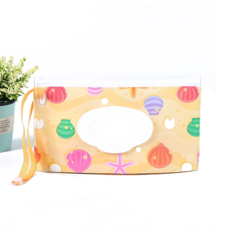 Baby EVA Wet Wipes Bag Portable Flip Removable Sanitary Wet Wipes Bag, Cactus, Red Flower, Feather, Triangle, Crown, Shell, Style 3, Dot, Black And Grey Stripe, Floating Object, Gear, Cat Claw, Geometric Figure, Space, Whale, Orange Space, Big Round Ba...