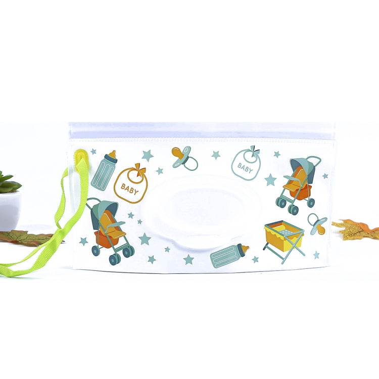 Baby EVA Wet Wipes Bag Portable Flip Removable Sanitary Wet Wipes Bag, Cactus, Red Flower, Feather, Triangle, Crown, Shell, Style 3, Dot, Black And Grey Stripe, Floating Object, Gear, Cat Claw, Geometric Figure, Space, Whale, Orange Space, Big Round Ba...