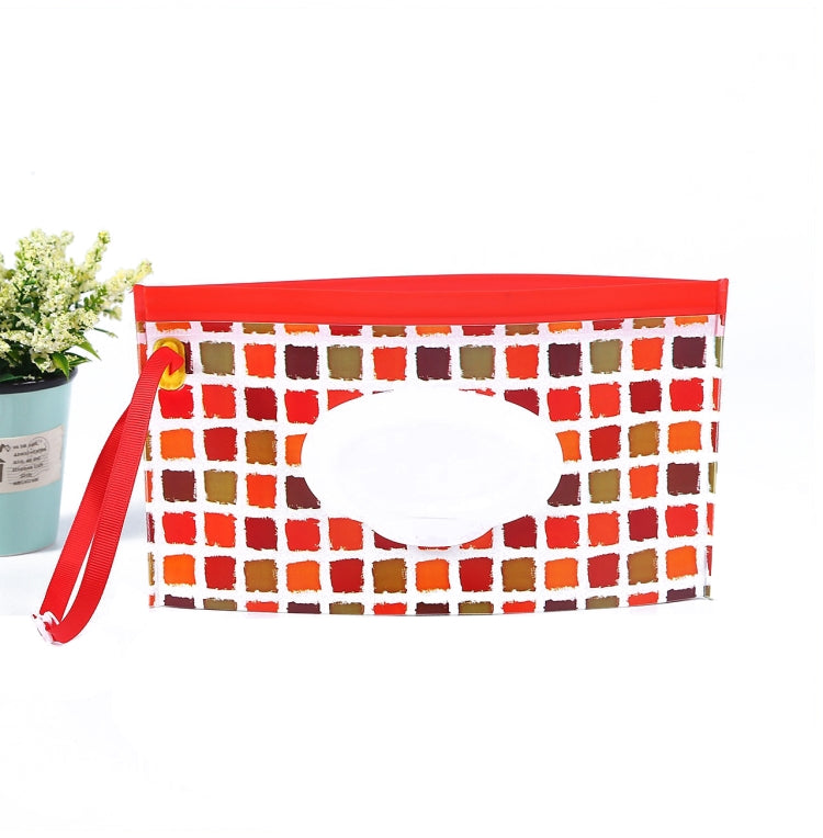 Baby EVA Wet Wipes Bag Portable Flip Removable Sanitary Wet Wipes Bag, Cactus, Red Flower, Feather, Triangle, Crown, Shell, Style 3, Dot, Black And Grey Stripe, Floating Object, Gear, Cat Claw, Geometric Figure, Space, Whale, Orange Space, Big Round Ba...