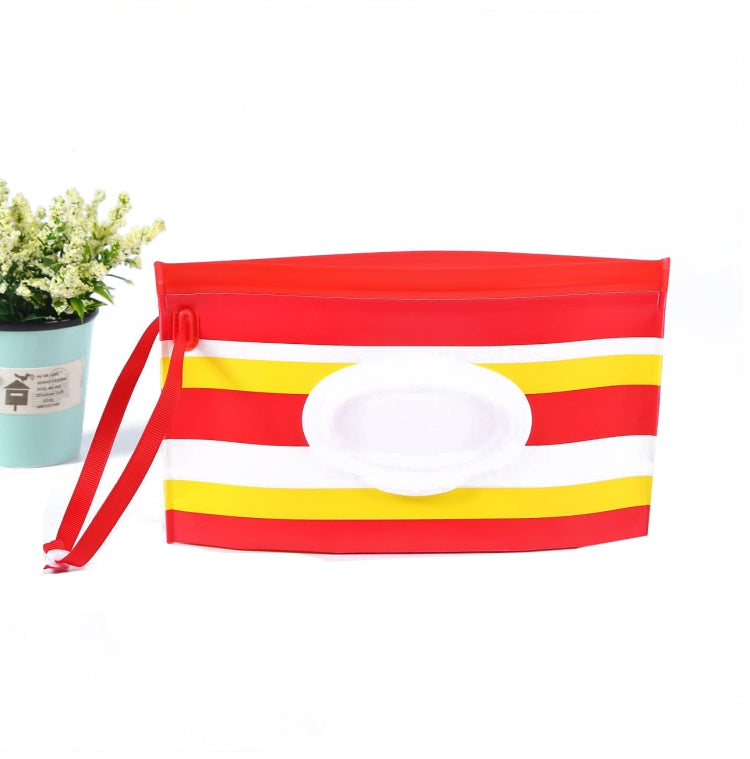 Baby EVA Wet Wipes Bag Portable Flip Removable Sanitary Wet Wipes Bag, Cactus, Red Flower, Feather, Triangle, Crown, Shell, Style 3, Dot, Black And Grey Stripe, Floating Object, Gear, Cat Claw, Geometric Figure, Space, Whale, Orange Space, Big Round Ba...