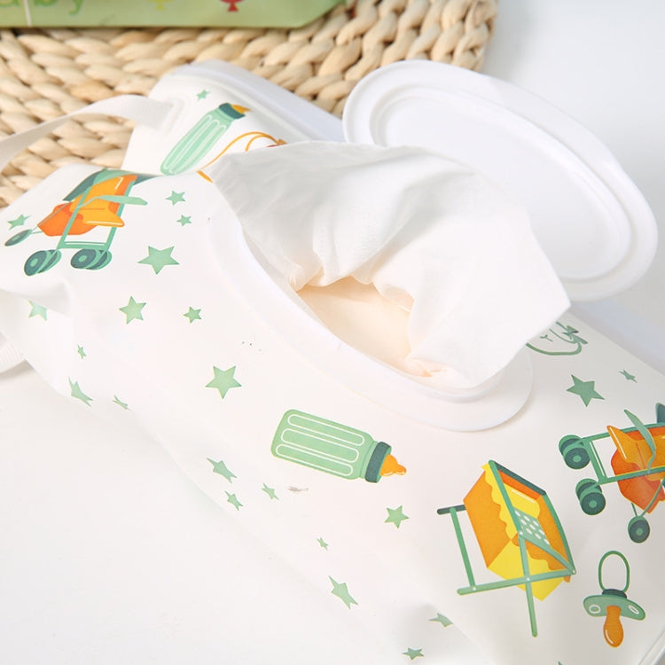 Baby EVA Wet Wipes Bag Portable Flip Removable Sanitary Wet Wipes Bag, Cactus, Red Flower, Feather, Triangle, Crown, Shell, Style 3, Dot, Black And Grey Stripe, Floating Object, Gear, Cat Claw, Geometric Figure, Space, Whale, Orange Space, Big Round Ba...
