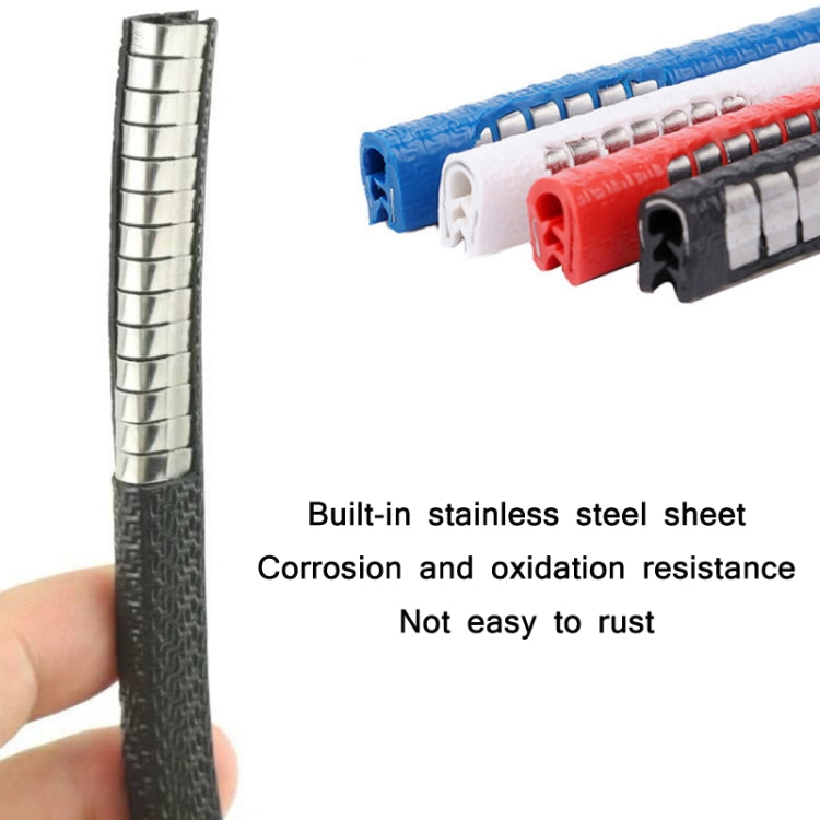 5m U-shaped Non-stick Car Rubber Seal Bumper, Black, White, Grey, Blue, Red