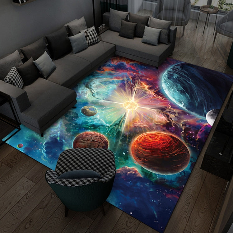 3D Visual Cartoon Cosmic Planet Living Room Carpet, 40x60cm, 50x80cm, 60x90cm