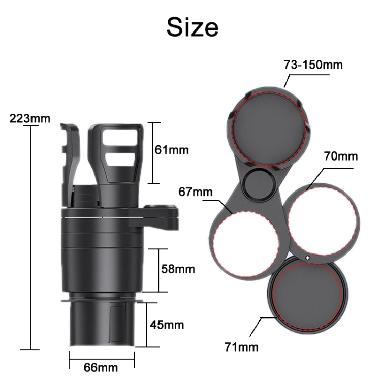 Car Multifunctional Retractable Rotating Water Cup Holder, SD-1048