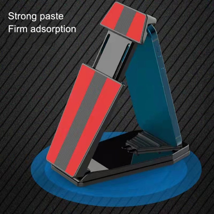 Mobile Phone Tablet Car Holder Suction Cup Instrument Fixed Bracket, Red Leather Pattern, Black Carbon Fiber