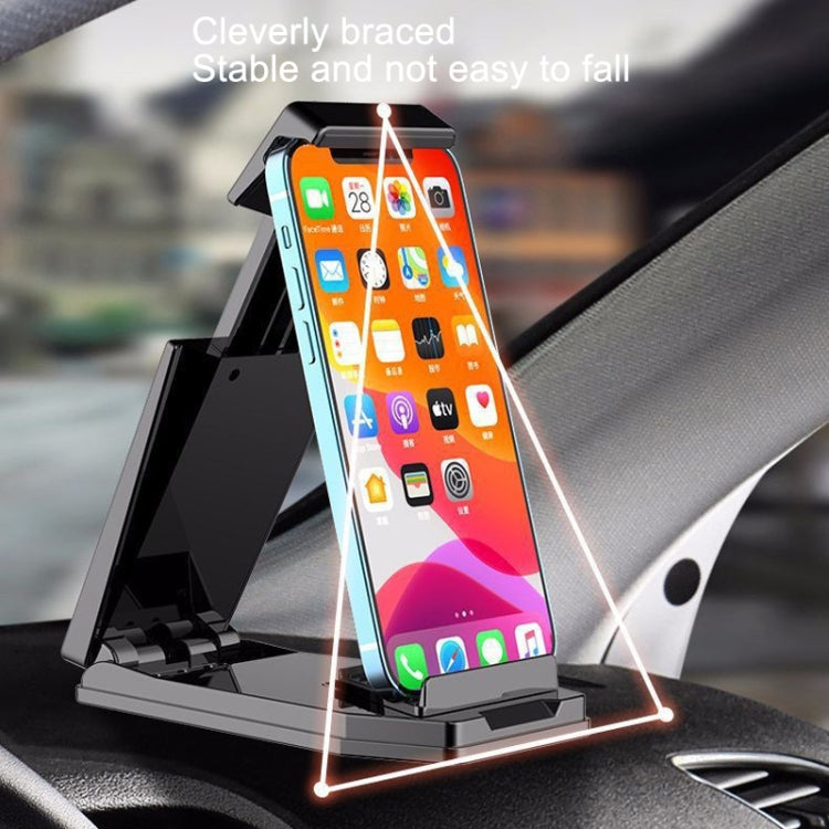 Mobile Phone Tablet Car Holder Suction Cup Instrument Fixed Bracket, Red Leather Pattern, Black Carbon Fiber